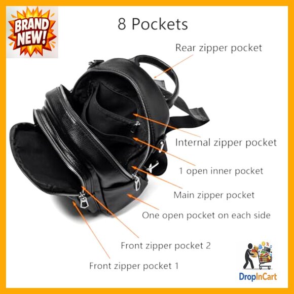 Mini Backpack Purse PU Leather Versatile 3-in-1 Fashion Handbag Travel Daypack main image 5